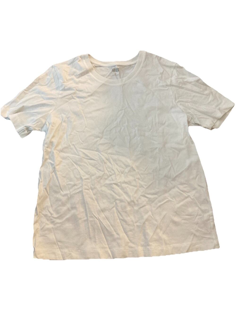 UNIQLO 100% Cotton Crew Neck Tshirt White Men’s Small Plain Tee Casual Minimal